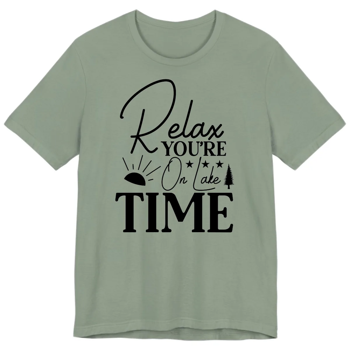 Relax You're On Lake Time Premium T-Shirt in Sage
