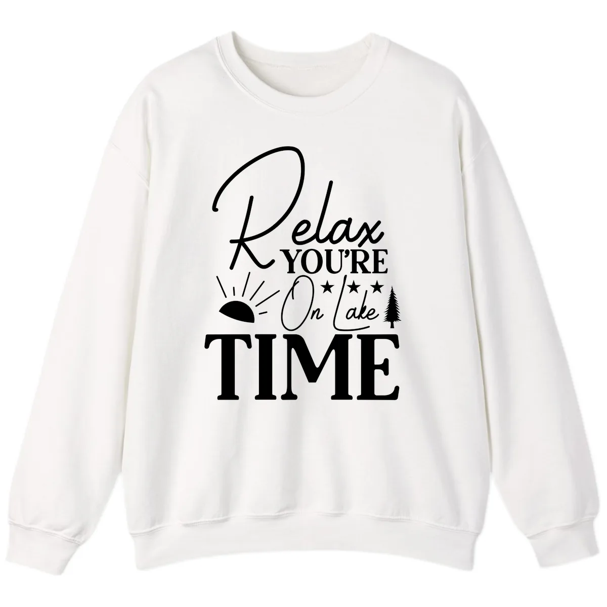 Relax You're On Lake Time Sweatshirt in White
