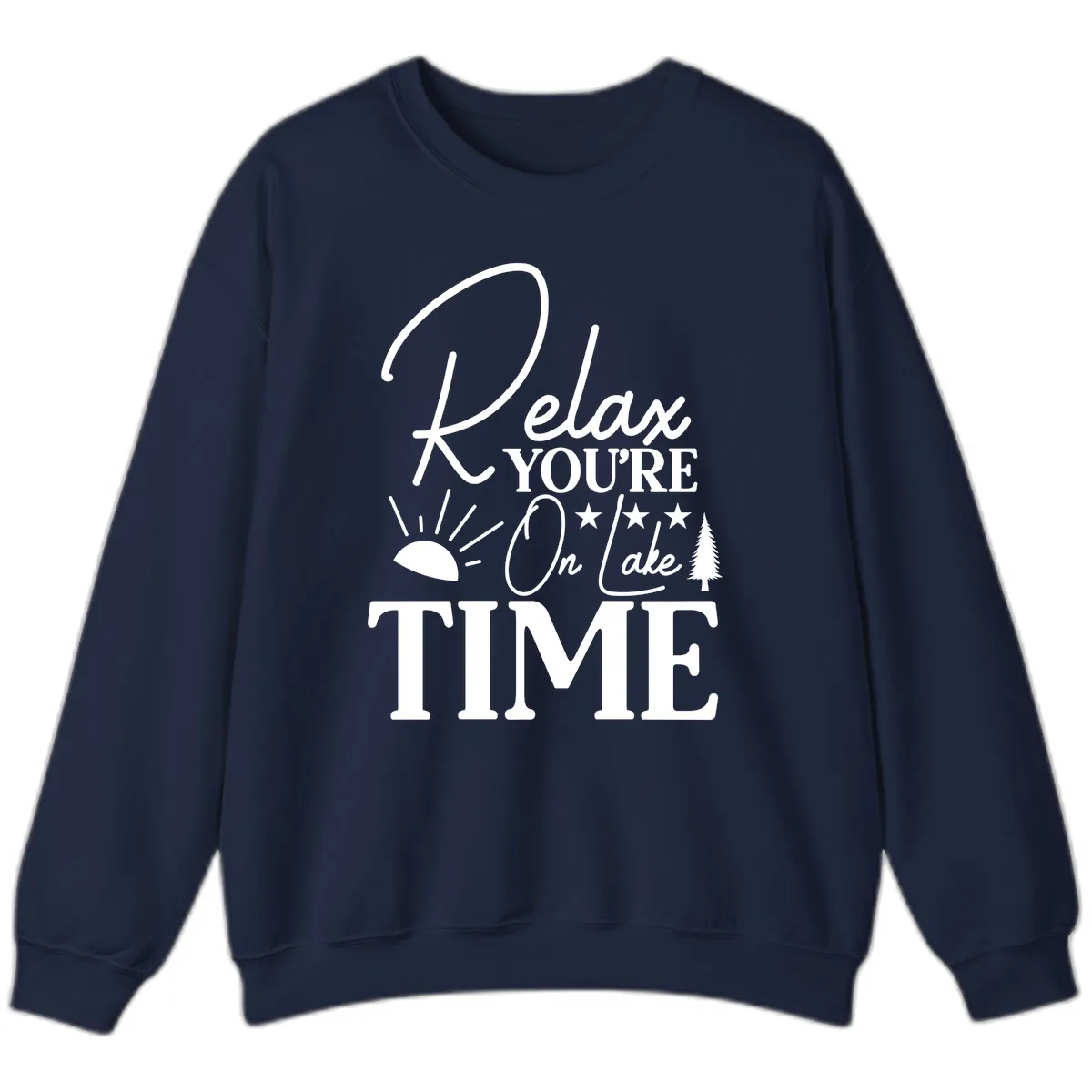 Relax You're On Lake Time Sweatshirt in Navy