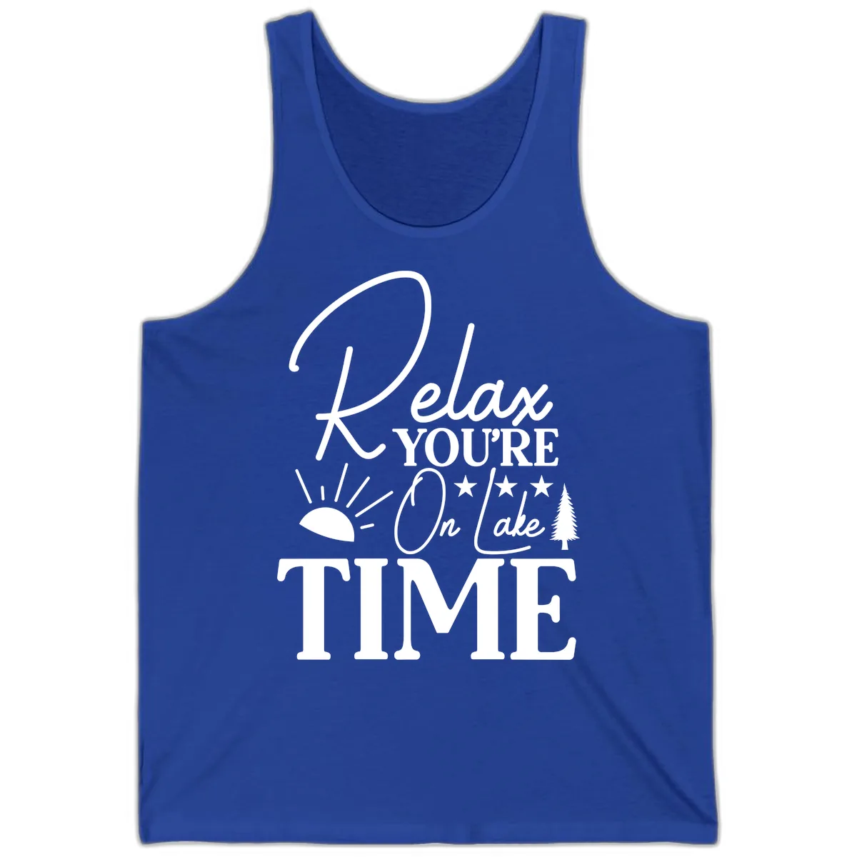 Relax You're On Lake Time Tank in True Royal
