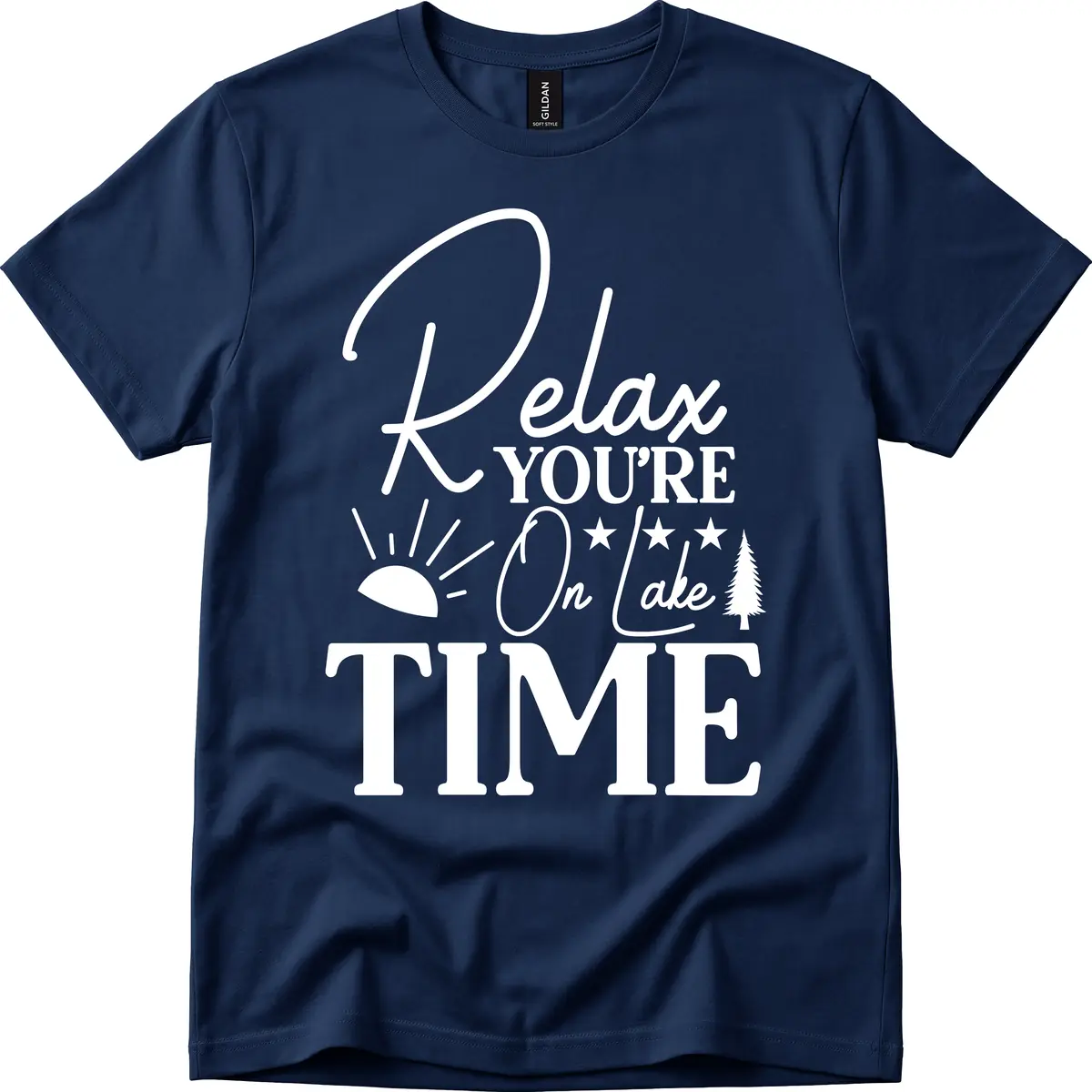 Relax You're On Lake Time T-Shirt in Navy