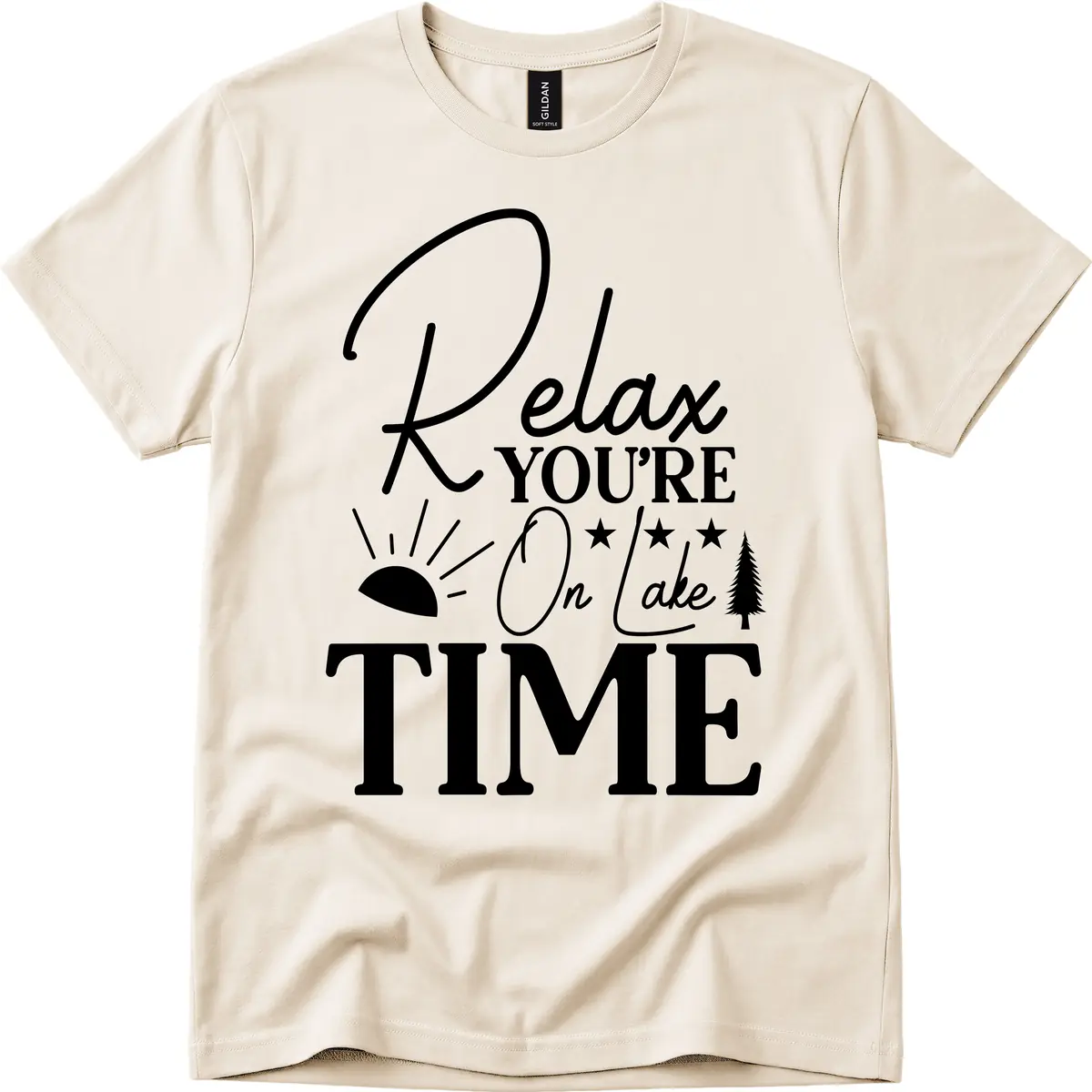 Relax You're On Lake Time T-Shirt in Natural