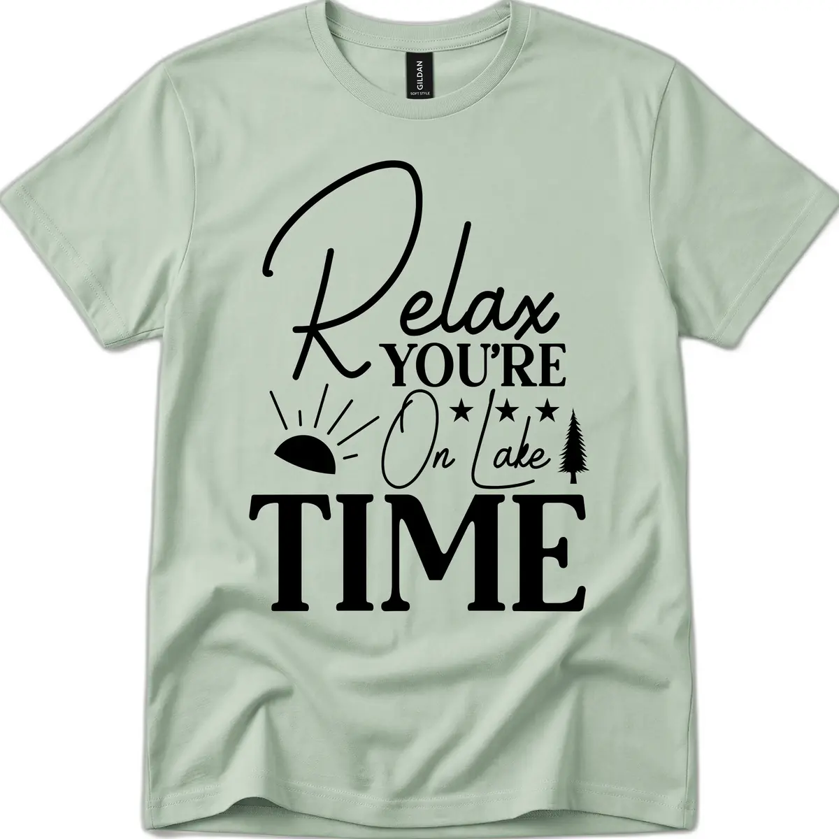Relax You're On Lake Time T-Shirt in Sage