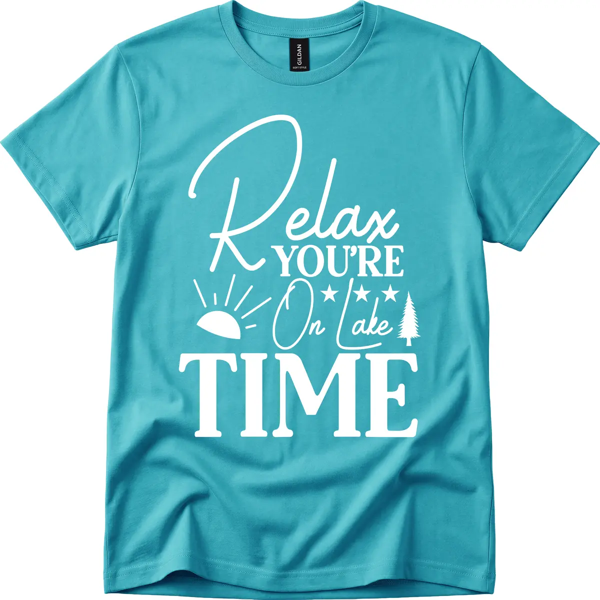 Relax You're On Lake Time T-Shirt in Tropical Blue
