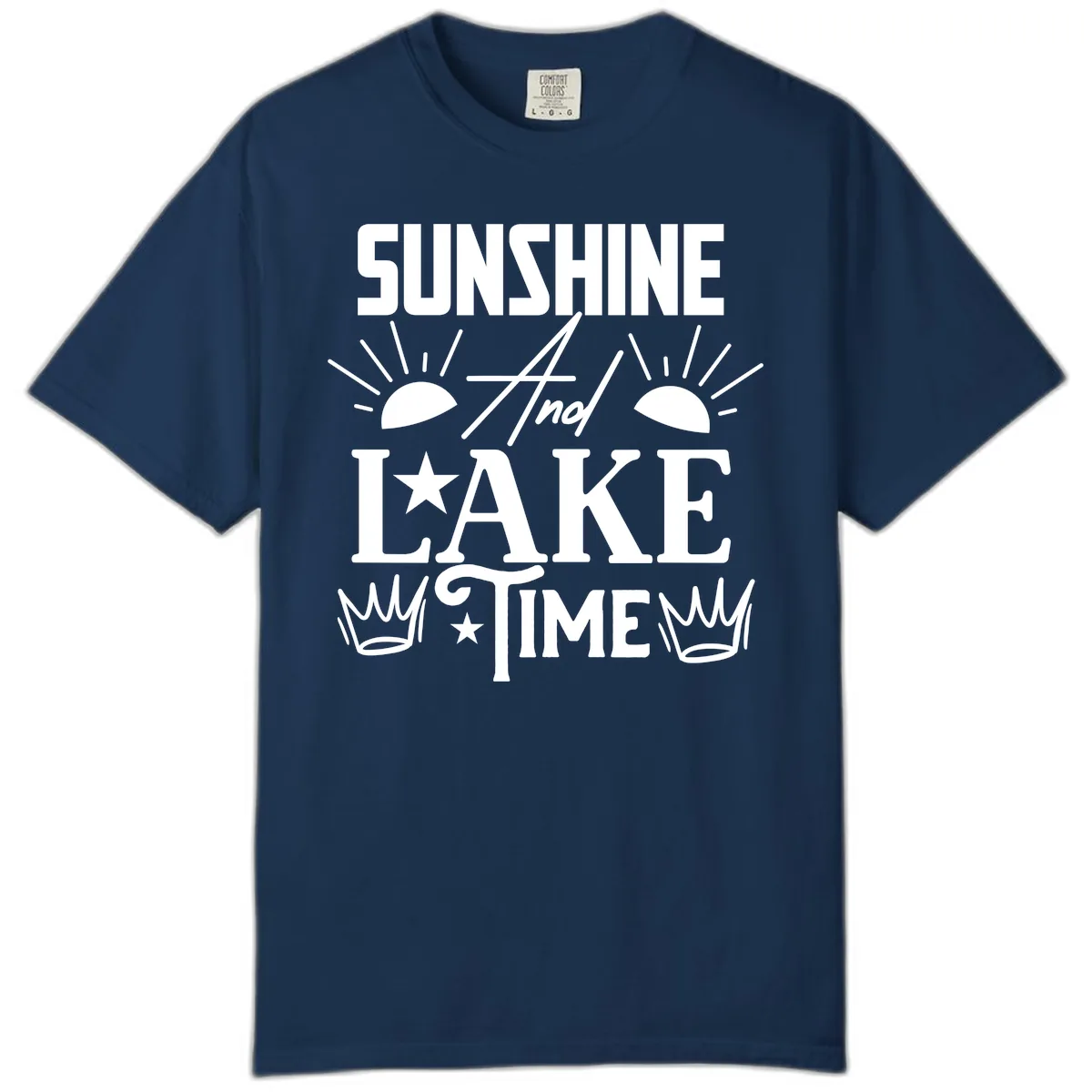 Sunshine And Lake Time Comfort Color in Navy