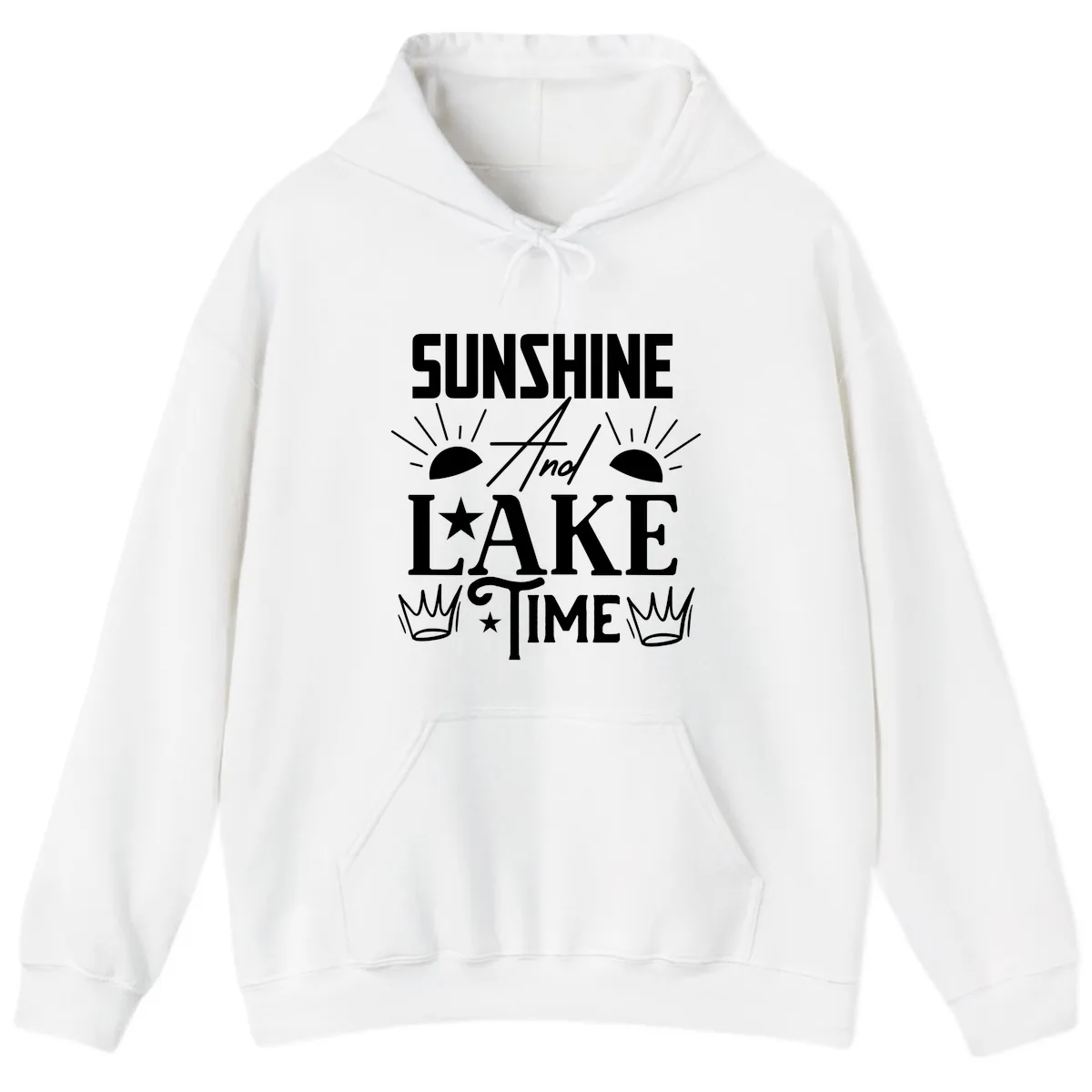 Sunshine And Lake Time Hoodie in White