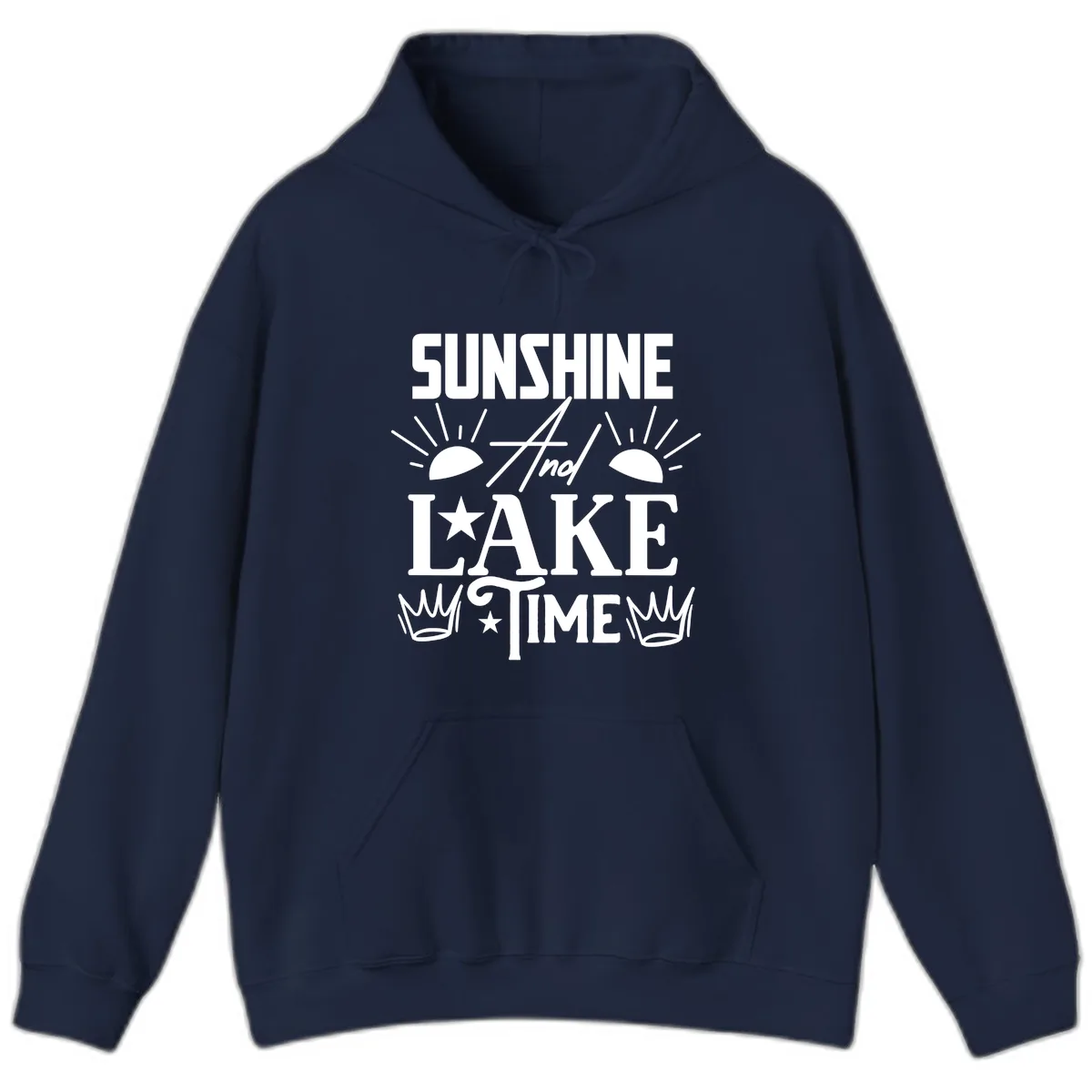 Sunshine And Lake Time Hoodie in Navy