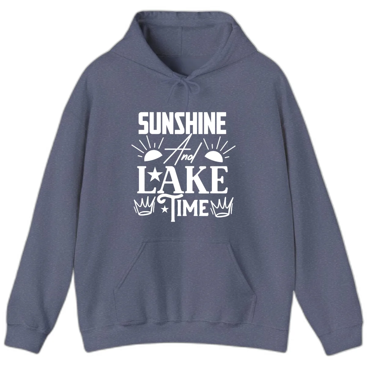 Sunshine And Lake Time Hoodie in Heather Navy