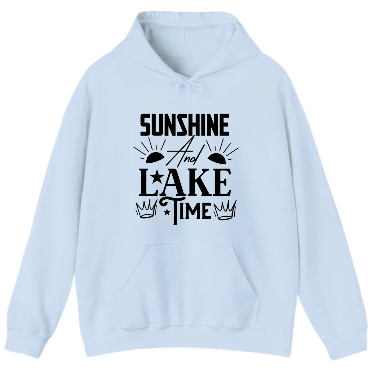 Sunshine And Lake Time Hoodie in Light Blue