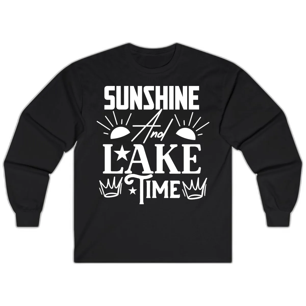 Sunshine And Lake Time Long Sleeve in Black