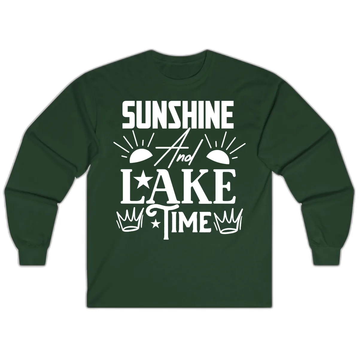 Sunshine And Lake Time Long Sleeve in Forest Green
