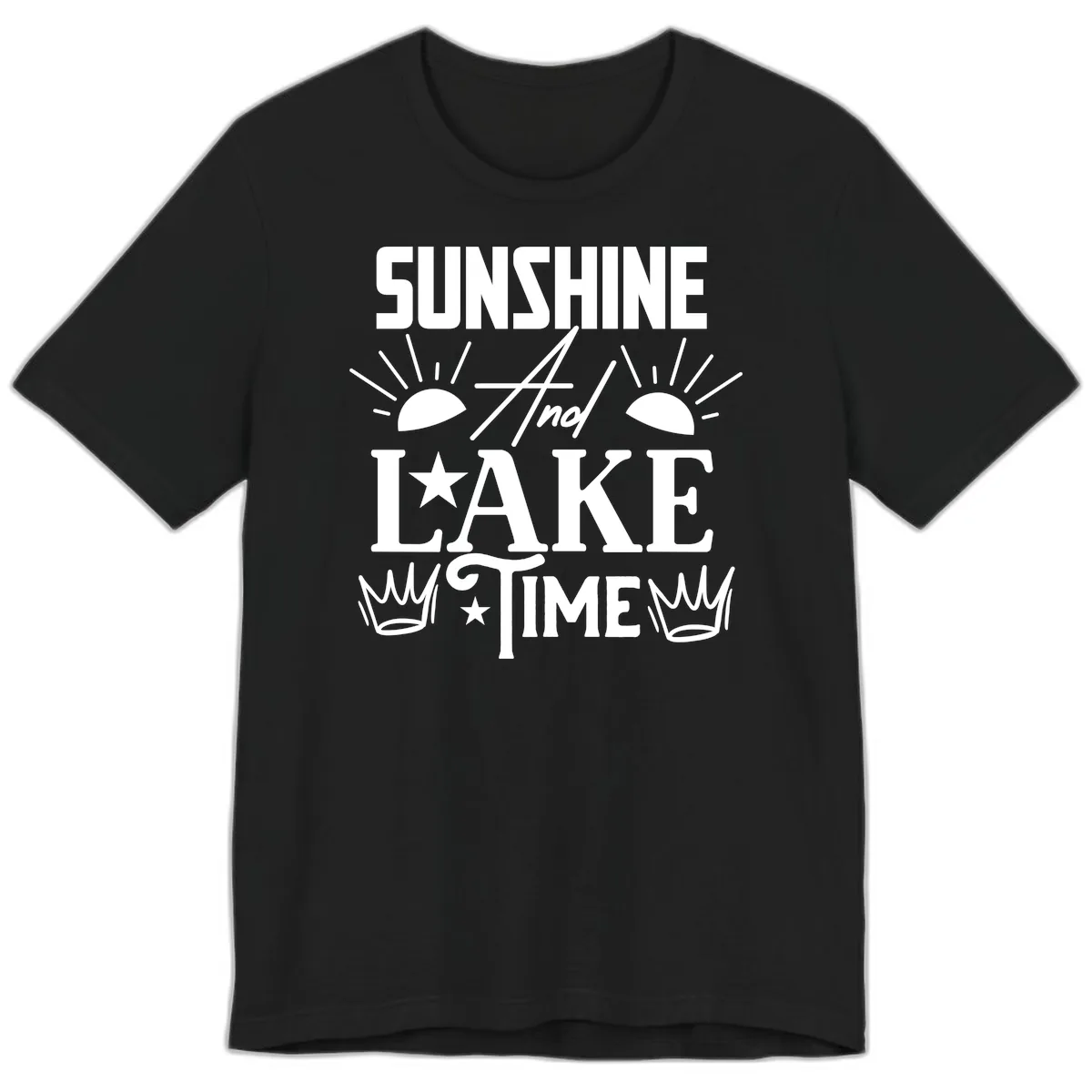 Sunshine And Lake Time Premium T-Shirt in Black