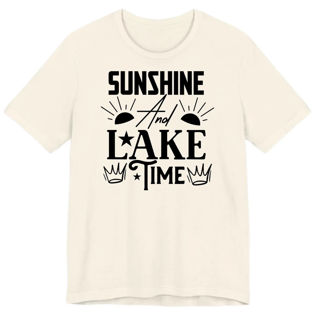 Sunshine And Lake Time Premium T-Shirt in Natural