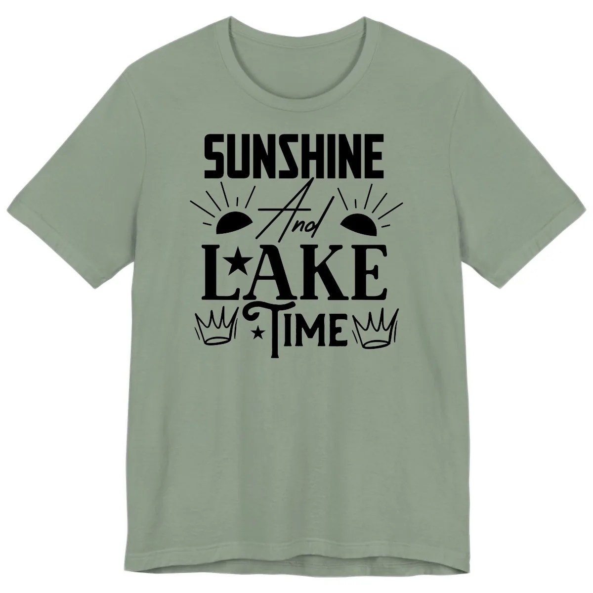 Sunshine And Lake Time Premium T-Shirt in Sage
