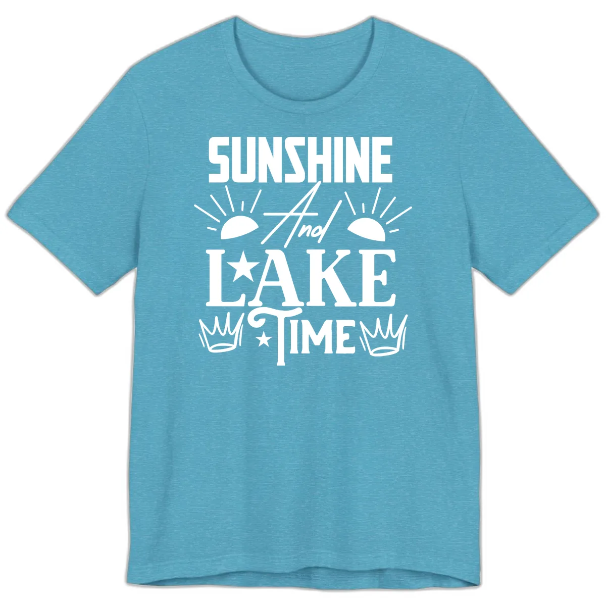 Sunshine And Lake Time Premium T-Shirt in Heather Aqua