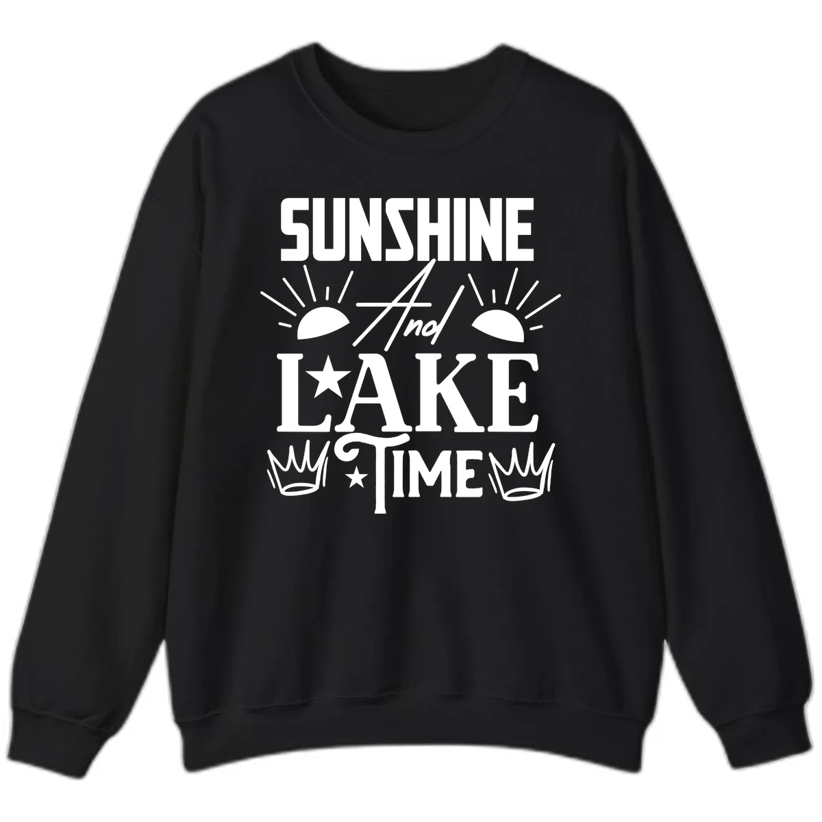 Sunshine And Lake Time Sweatshirt in Black