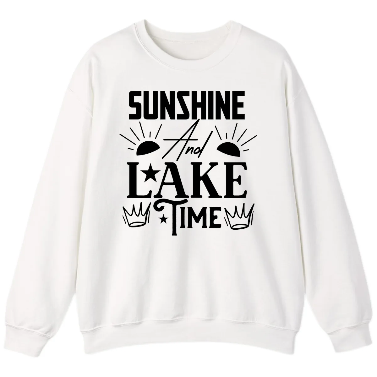 Sunshine And Lake Time Sweatshirt in White
