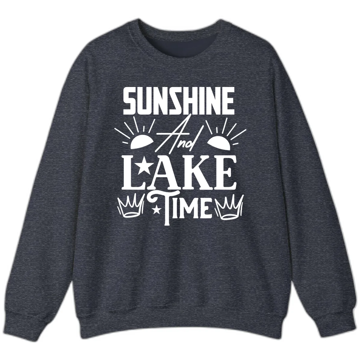 Sunshine And Lake Time Sweatshirt in Heather Sport Dark Navy