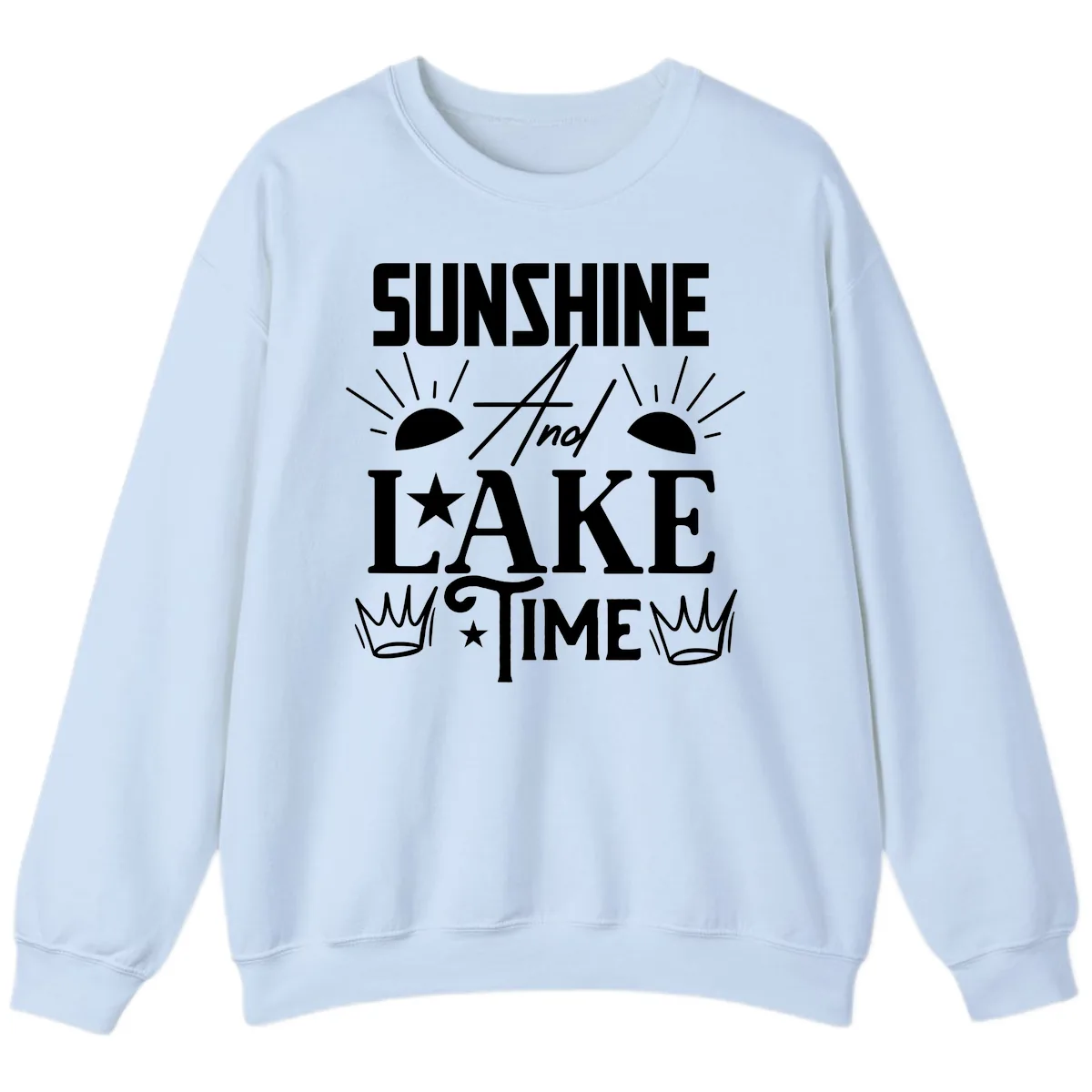 Sunshine And Lake Time Sweatshirt in Light Blue