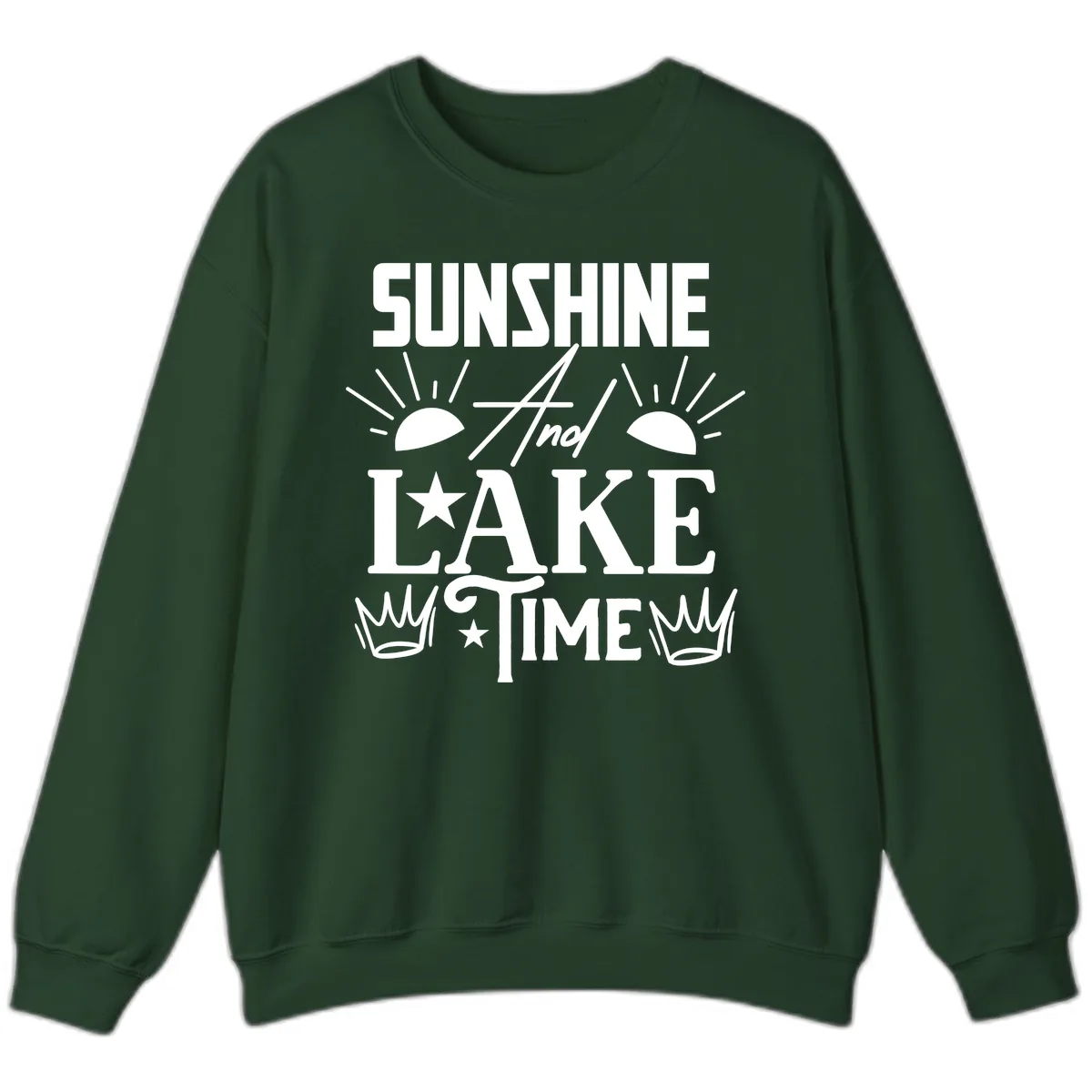 Sunshine And Lake Time Sweatshirt in Forest Green
