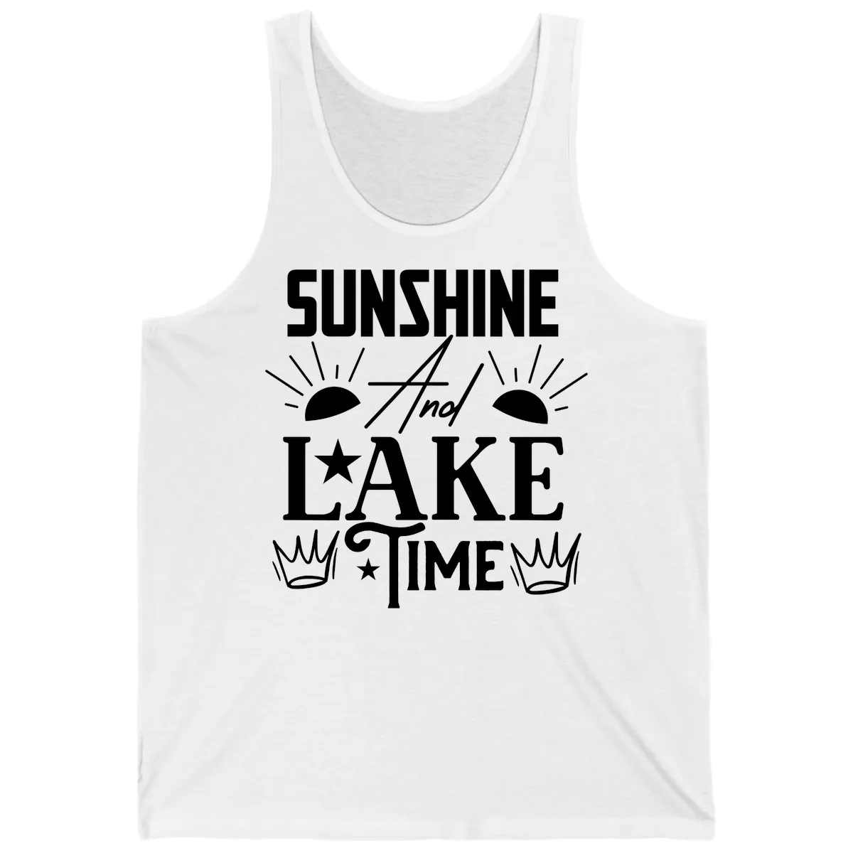 Sunshine And Lake Time Tank in White