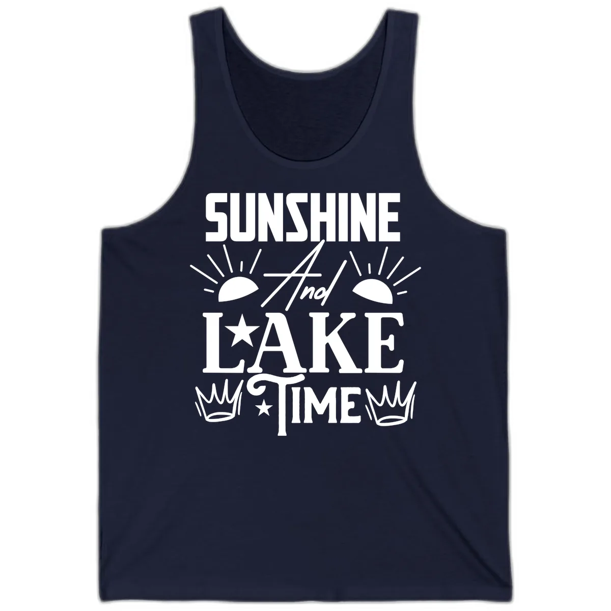 Sunshine And Lake Time Tank in Navy