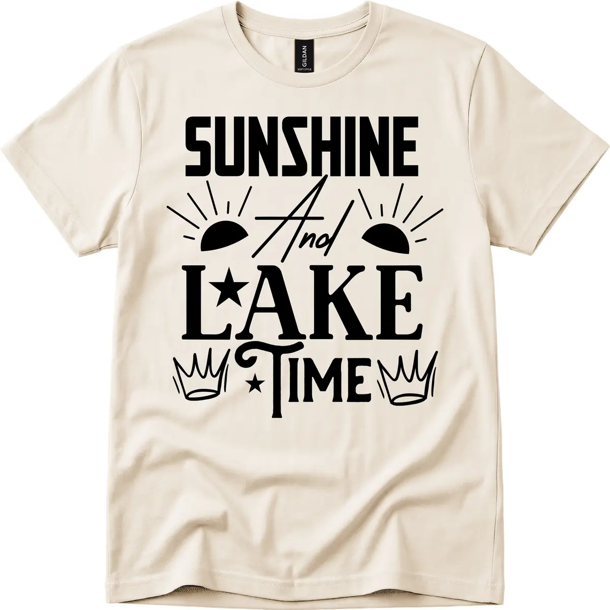 Sunshine And Lake Time T-Shirt in Natural