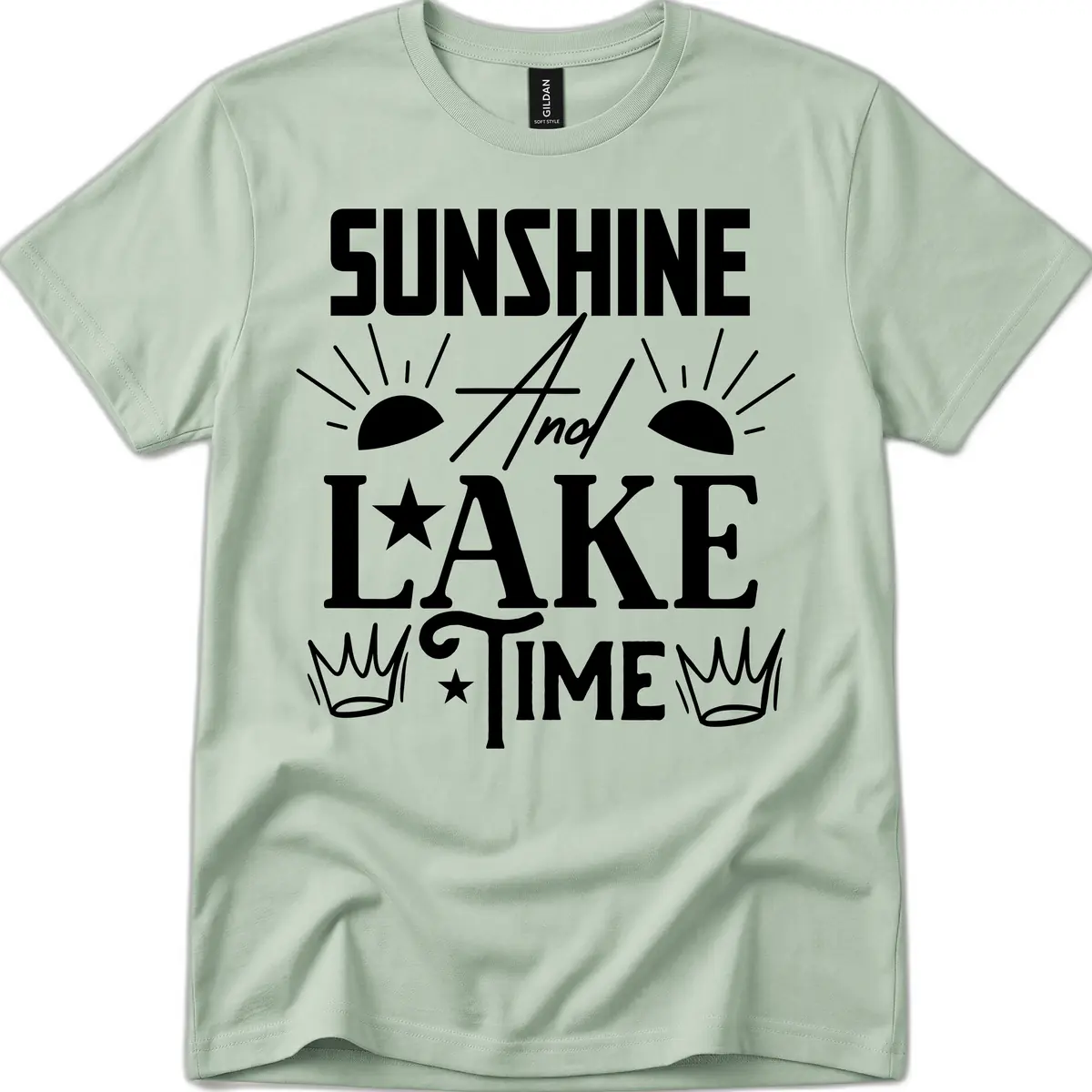 Sunshine And Lake Time T-Shirt in Sage
