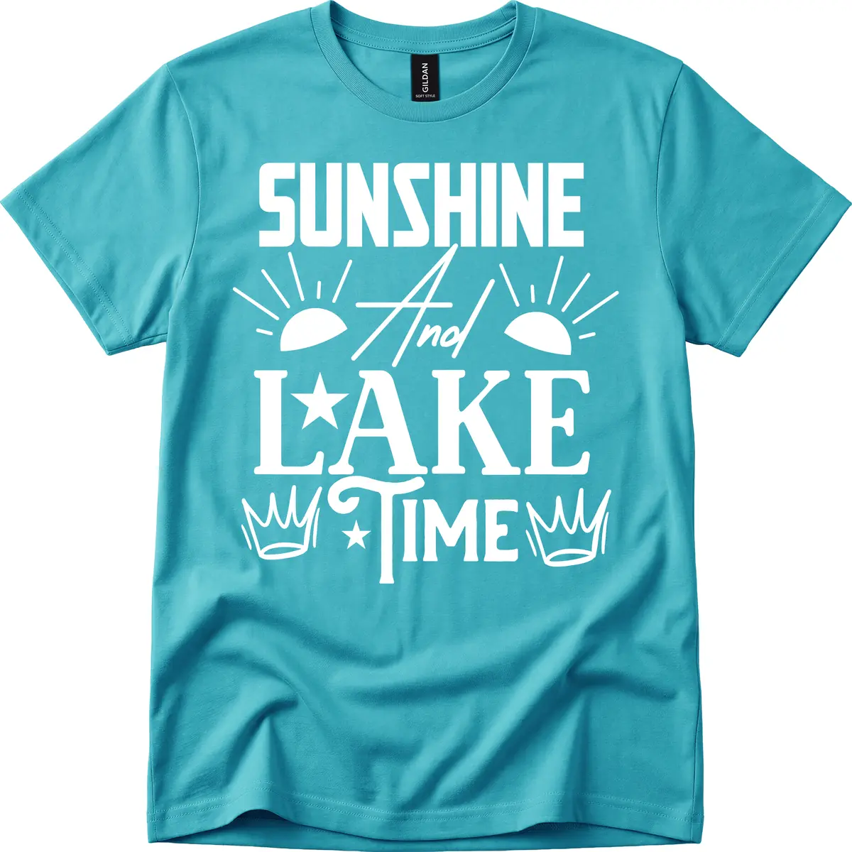 Sunshine And Lake Time T-Shirt in Tropical Blue