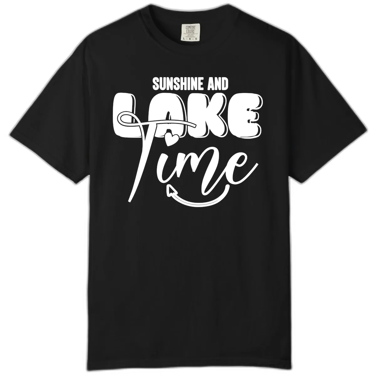 Sunshine And Lake Time Typography Comfort Color in Black