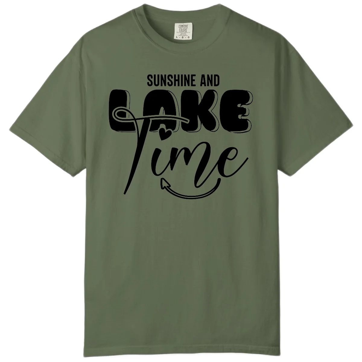 Sunshine And Lake Time Typography Comfort Color in Sage