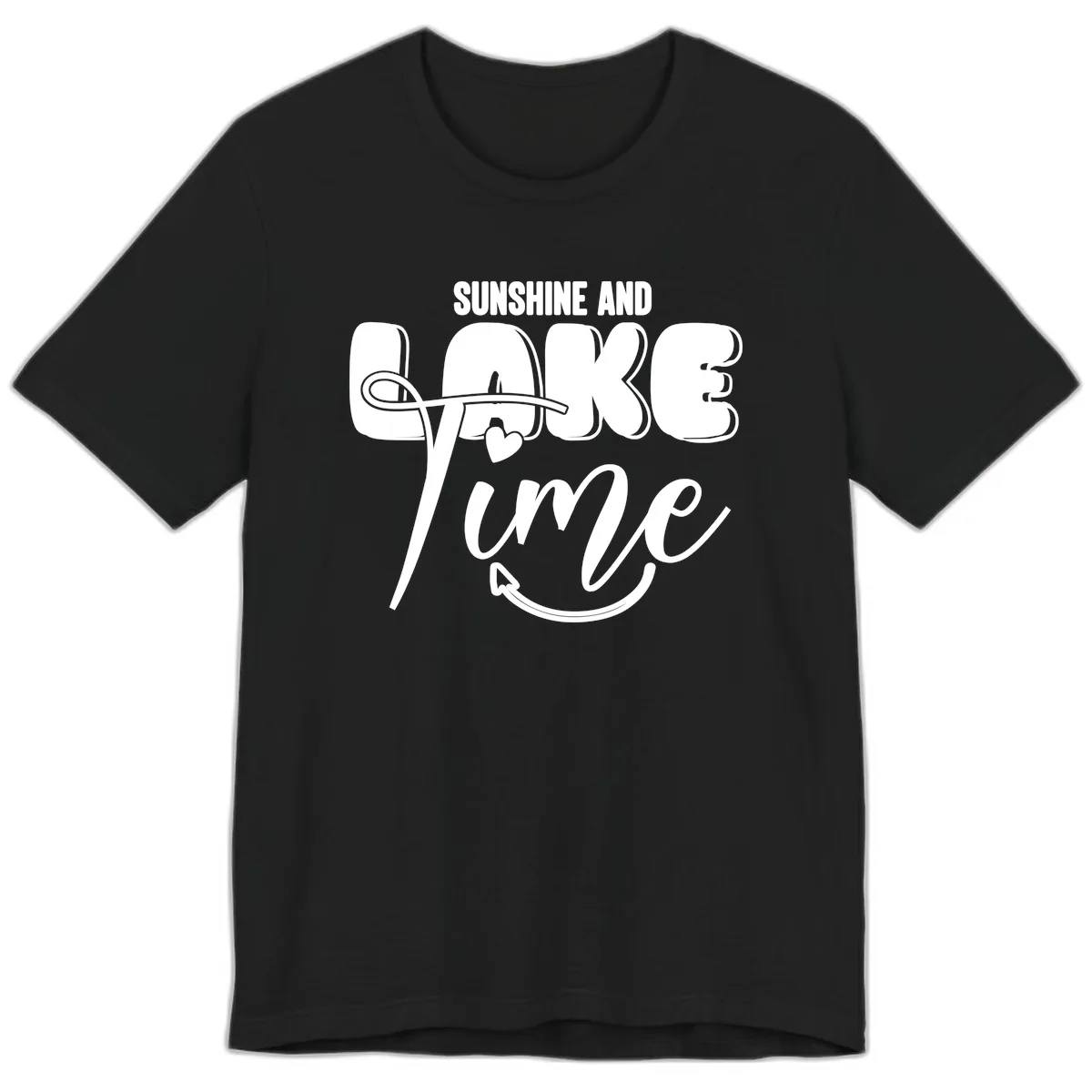 Sunshine And Lake Time Typography Premium T-Shirt in Black