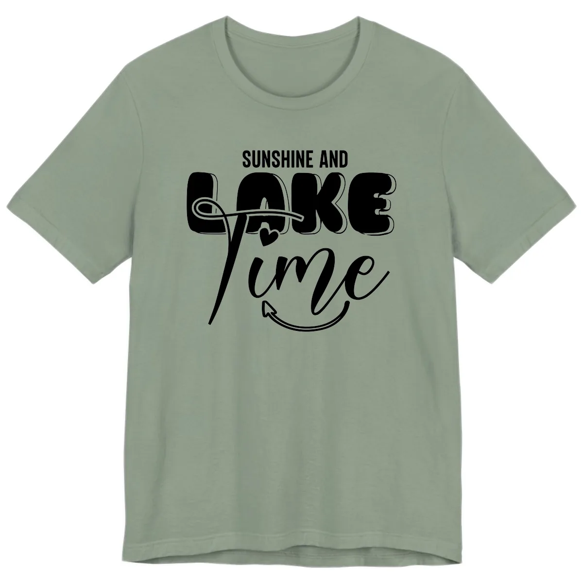 Sunshine And Lake Time Typography Premium T-Shirt in Sage