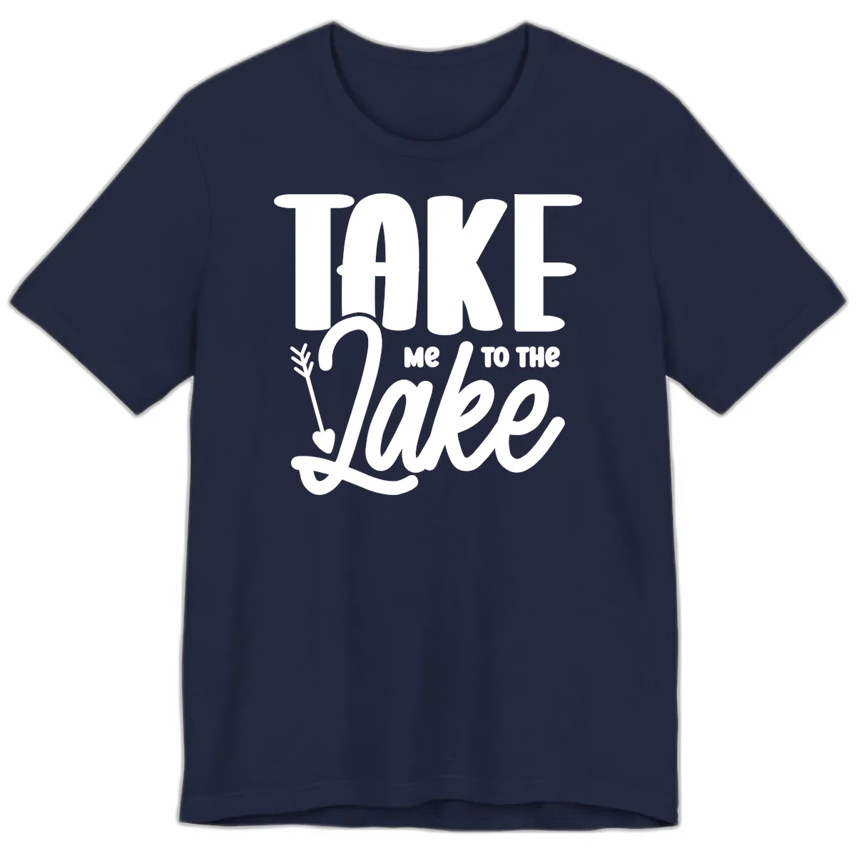 Take Me To The Lake Typography Design Premium T-Shirt in Navy