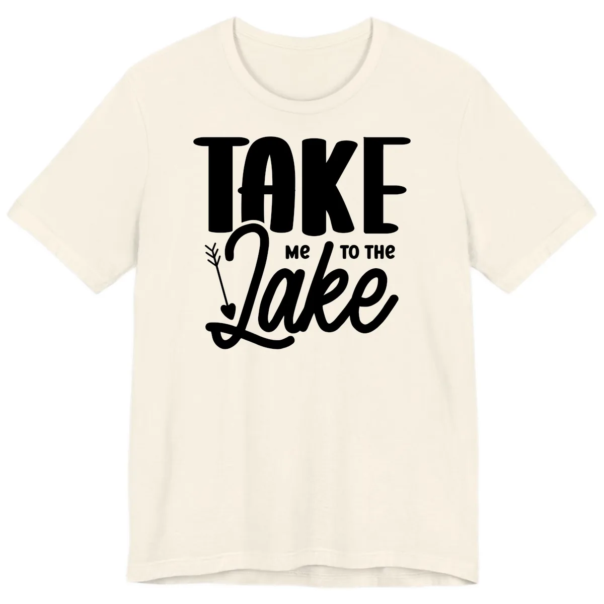 Take Me To The Lake Typography Design Premium T-Shirt in Natural