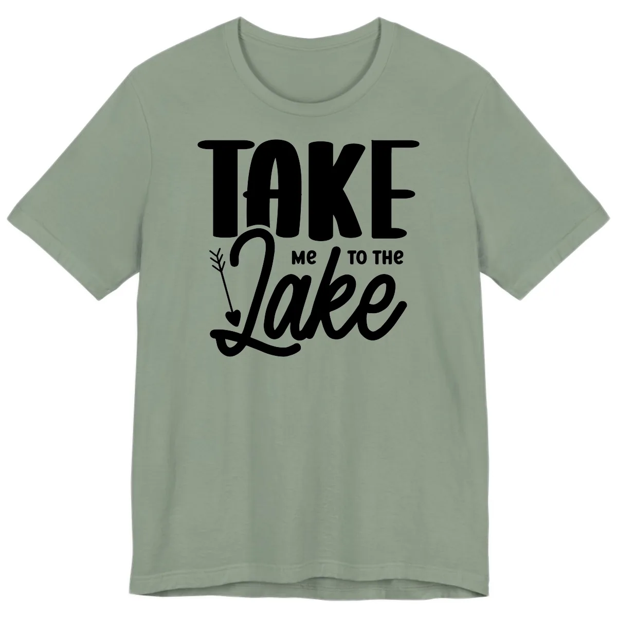 Take Me To The Lake Typography Design Premium T-Shirt in Sage