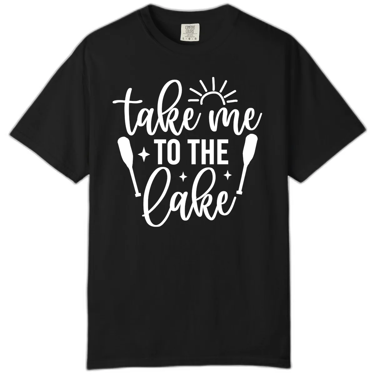Take Me To The Lake Typography Design Comfort Color in Black