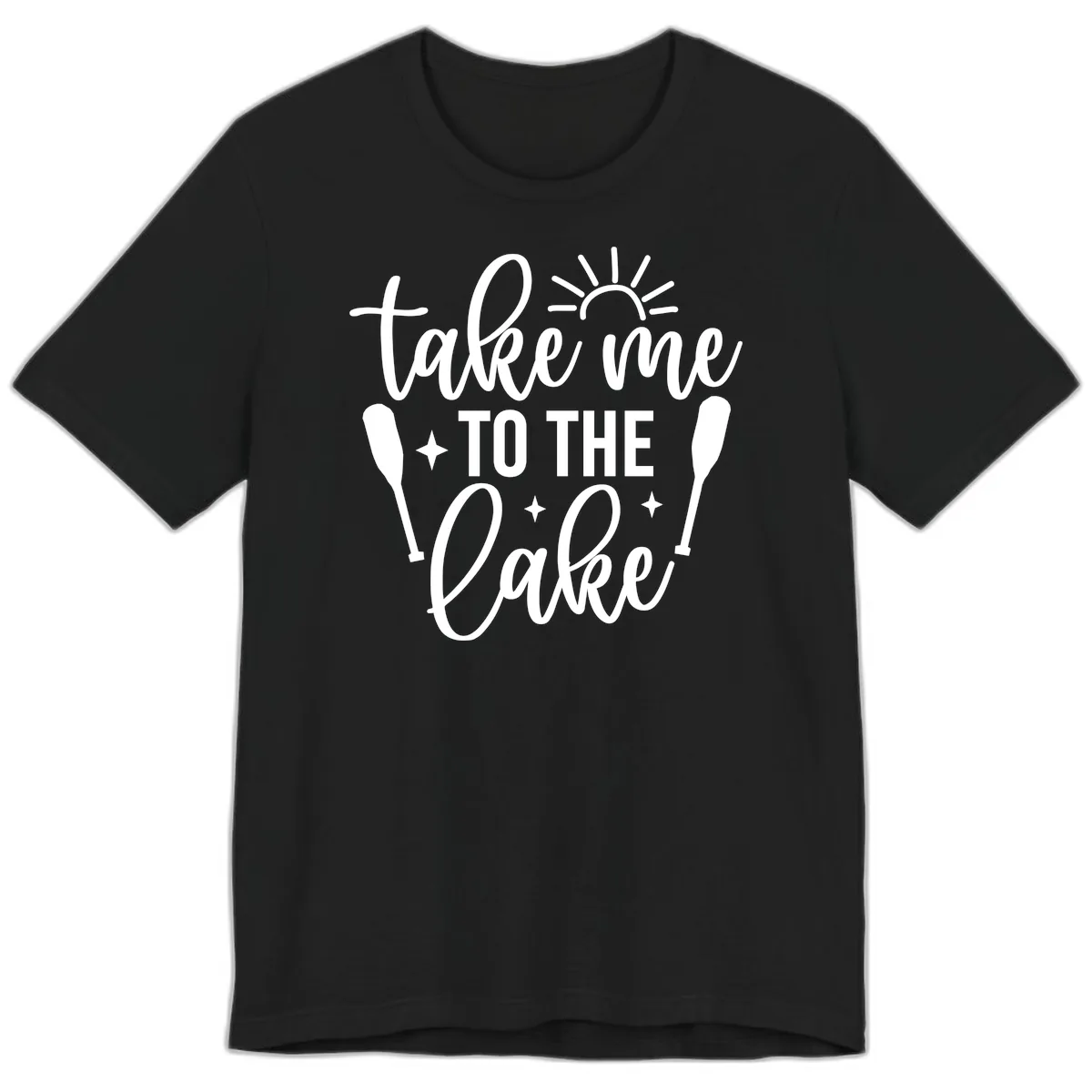 Take Me To The Lake Typography Design Premium T-Shirt in Black