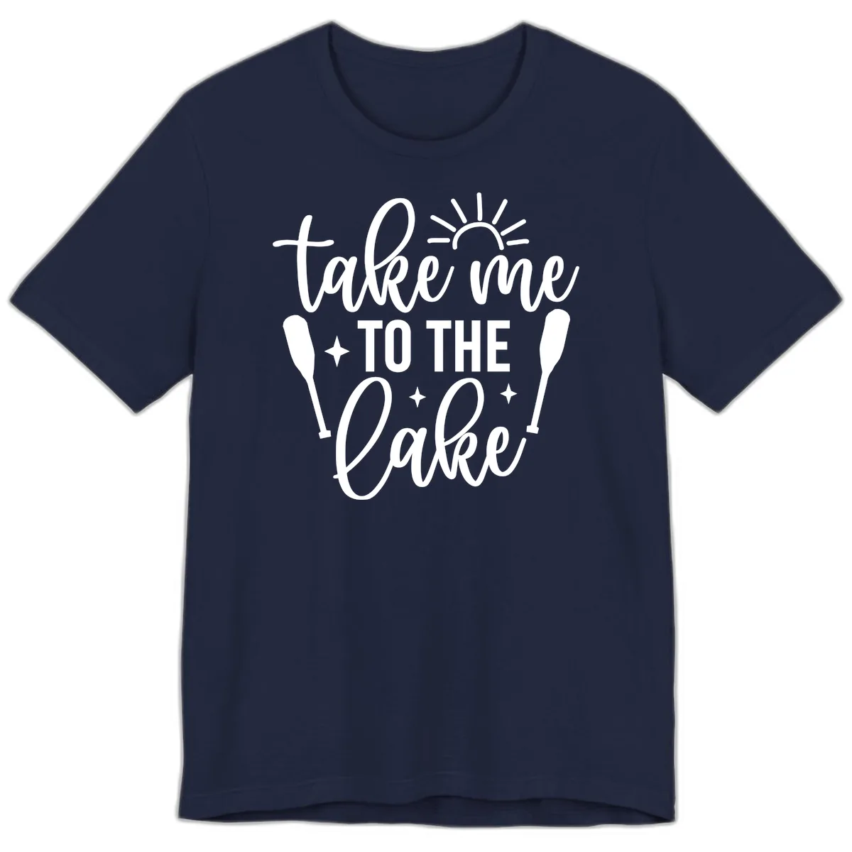 Take Me To The Lake Typography Design Premium T-Shirt in Navy