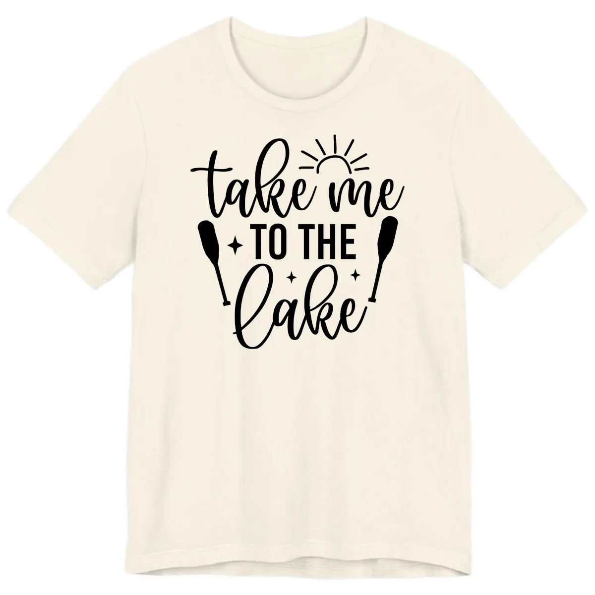 Take Me To The Lake Typography Design Premium T-Shirt in Natural