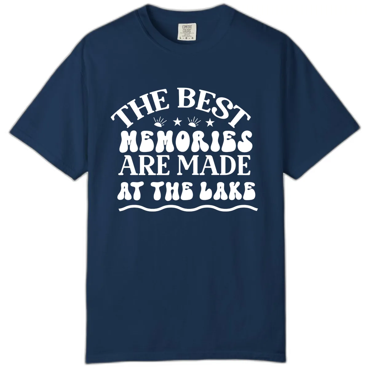 The Best Memories Are Made At The Lake Comfort Color in Navy
