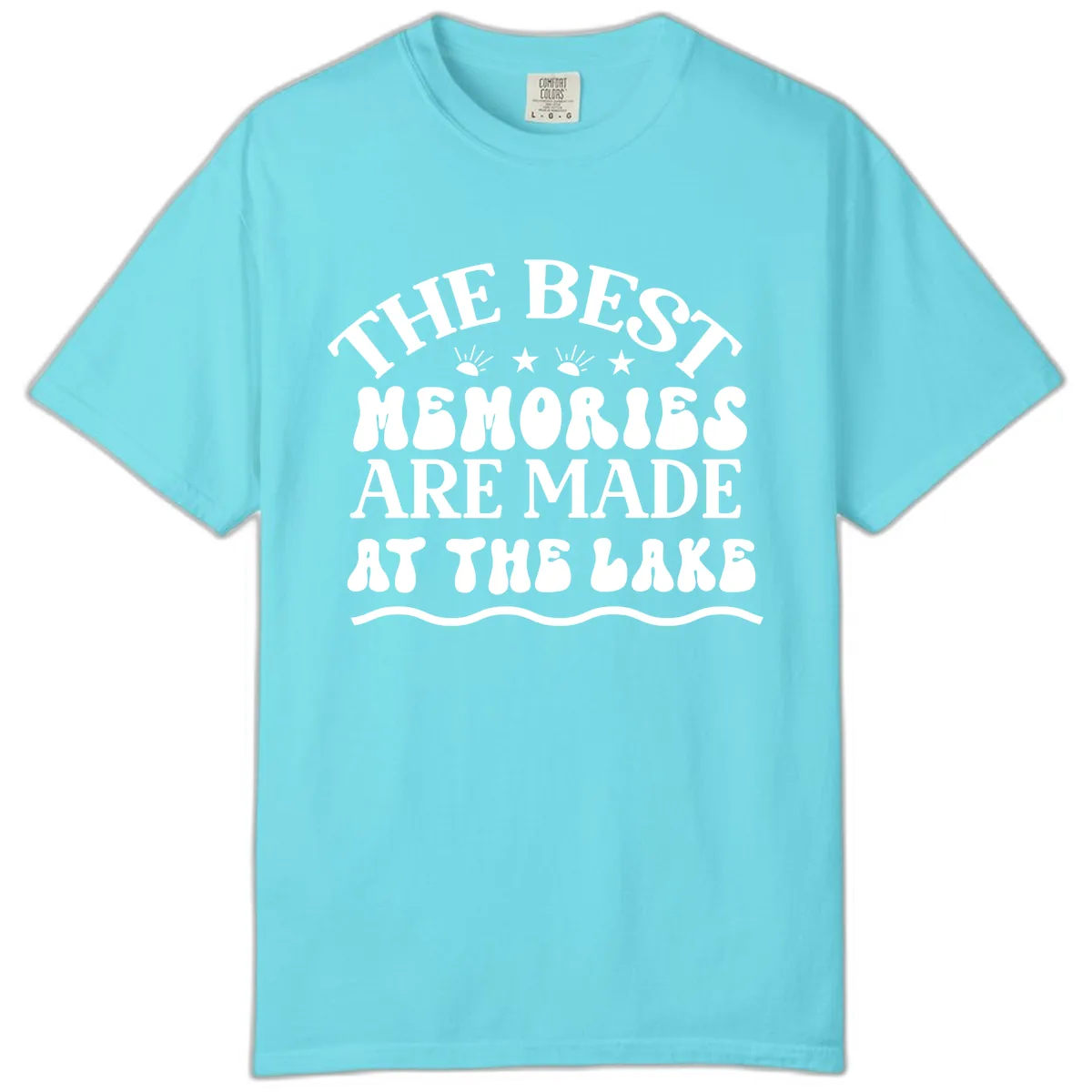 The Best Memories Are Made At The Lake Comfort Color in Lagoon Blue