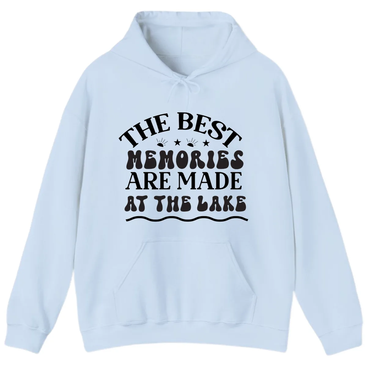 The Best Memories Are Made At The Lake Hoodie in Light Blue