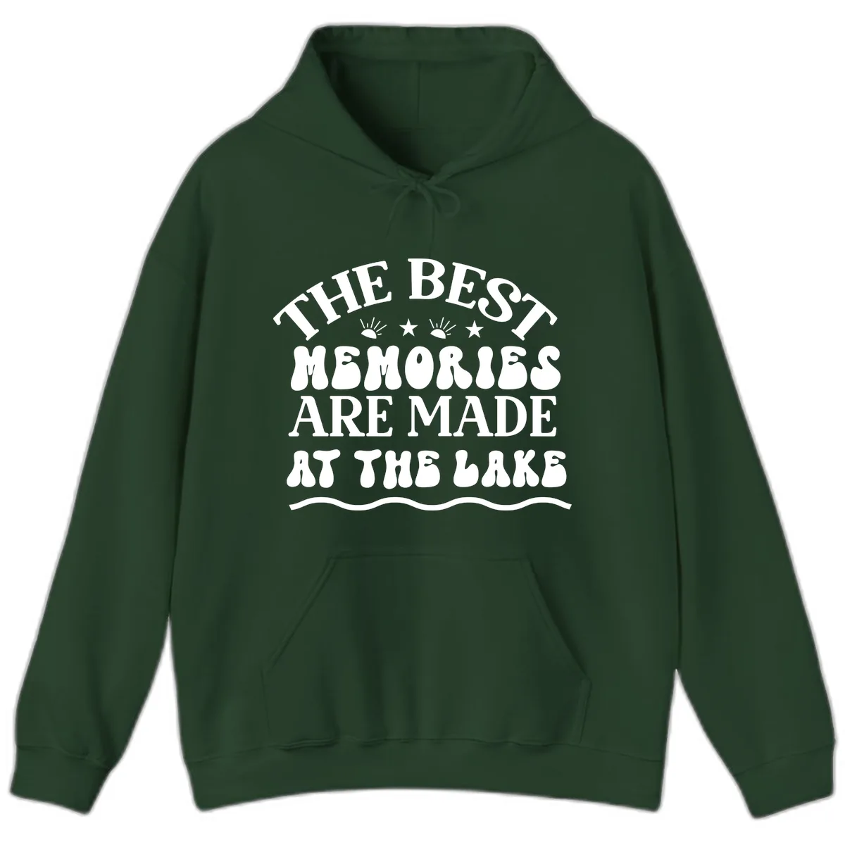 The Best Memories Are Made At The Lake Hoodie in Forest Green