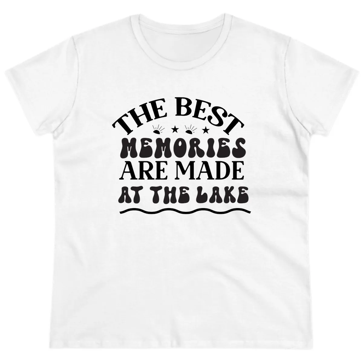 The Best Memories Are Made At The Lake Ladies Tee in White