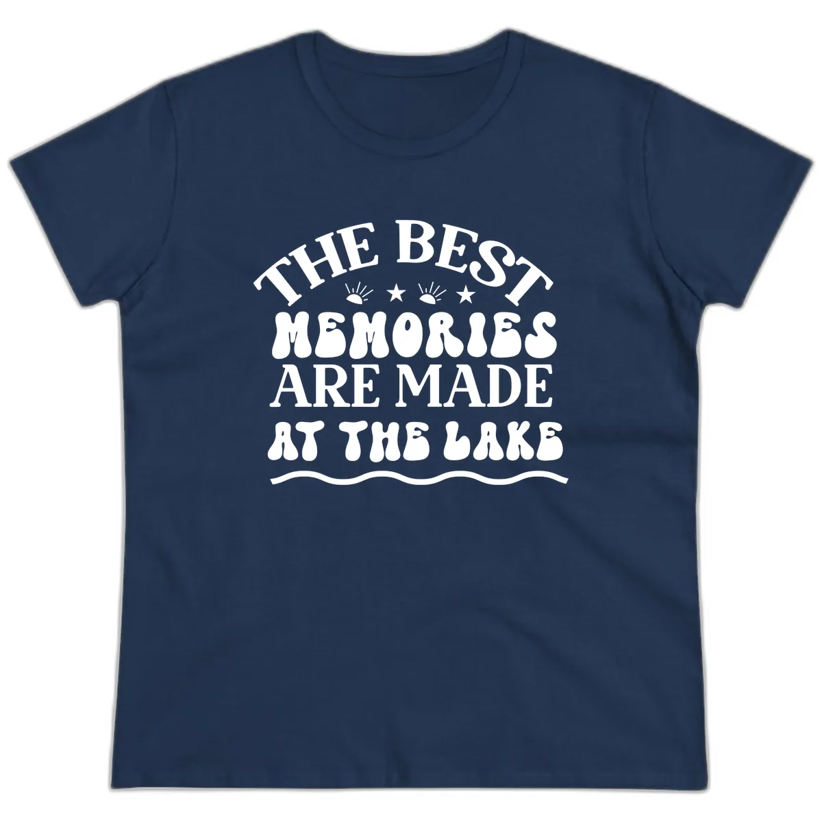 The Best Memories Are Made At The Lake Ladies Tee in Navy