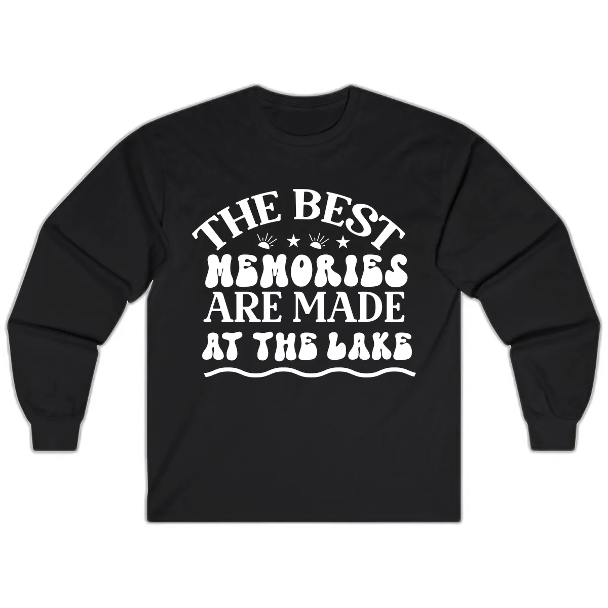 The Best Memories Are Made At The Lake Long Sleeve in Black