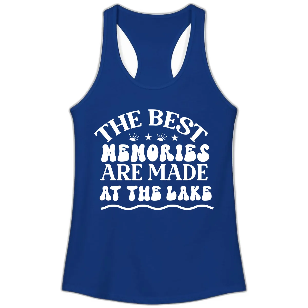 The Best Memories Are Made At The Lake Ladies Tank in Solid Royal