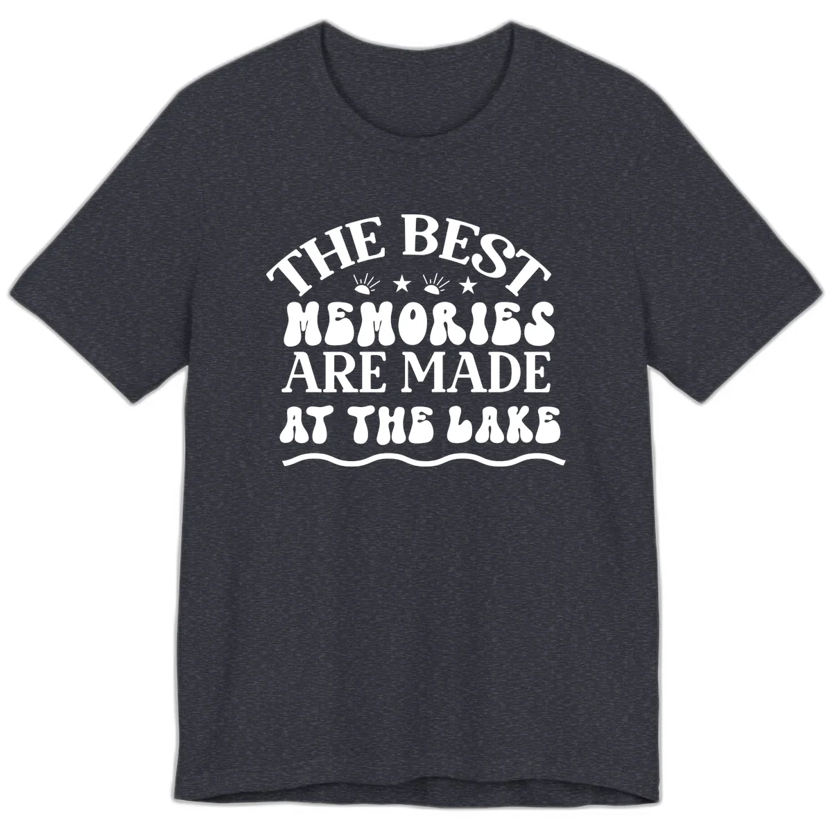 The Best Memories Are Made At The Lake Premium T-Shirt in Heather Navy