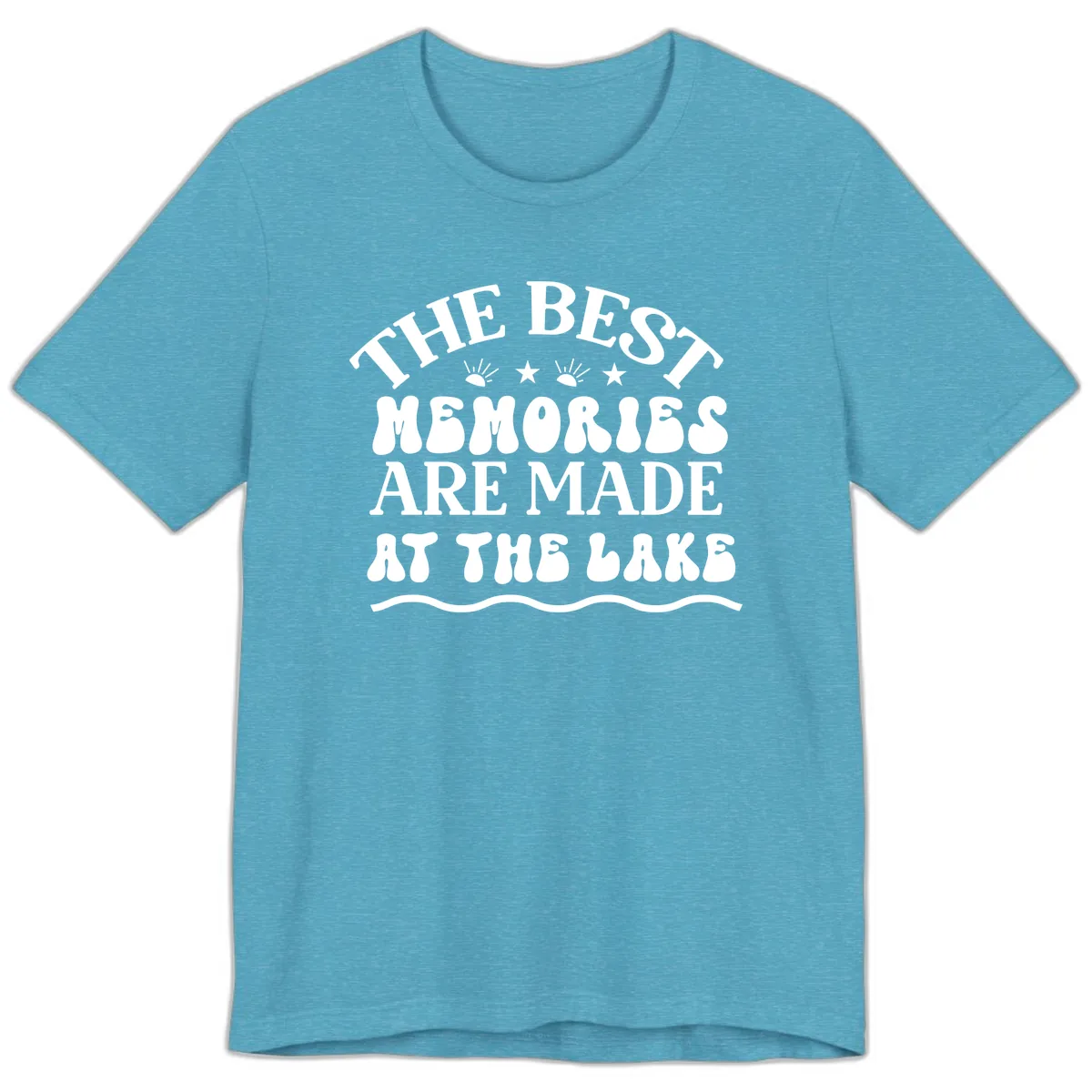 The Best Memories Are Made At The Lake Premium T-Shirt in Heather Aqua
